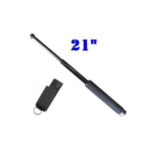 DEFENSA EXTENSIBLE EN ACERO DE 21" MOD. EN COLOR NEGRO CROMO CON MANGO DE GOMAESPUMA CON FUNDA