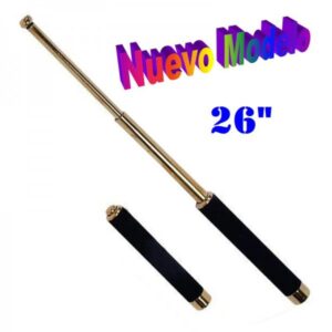 DEFENSA EXTENSIBLE EN ACERO DE 26" MOD. EN COLOR DORADO CON MANGO DE GOMAESPUMA CON FUNDA