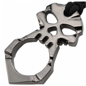 PUÑO AMERICANO 1 DEDO MODELO CABEZA PIRATA COLOR PLATEADO